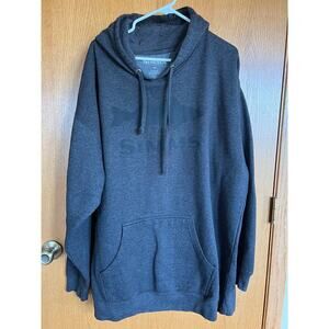 Simms charcoal drawstring hoodie sweatshirt, men's 3XL